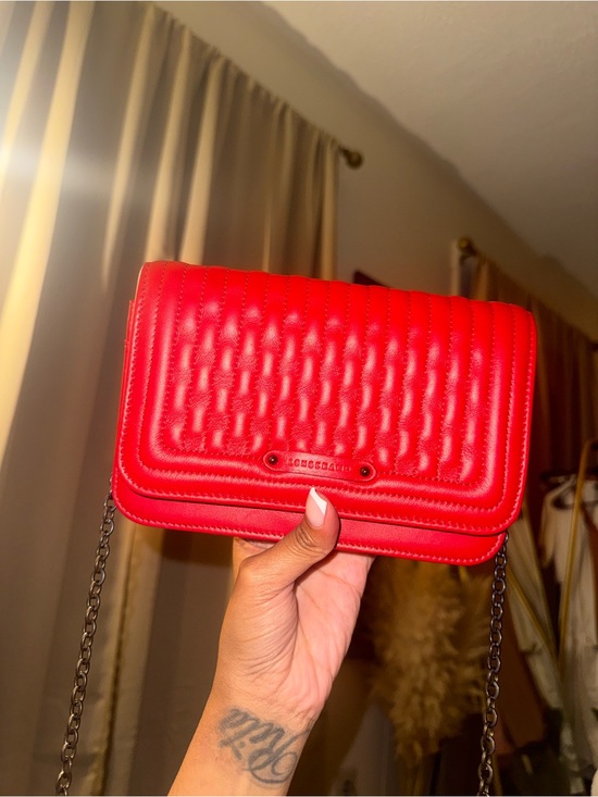 Longchamp Handbags - Longchamp Red Quilted Leather Chain Crossbody